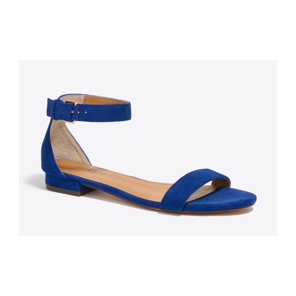 Blue suede J crew sandal